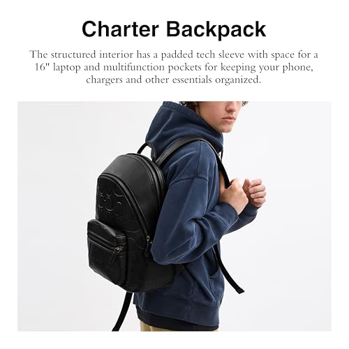 Image of Coach Charter Backpack in Maxi Signature Leather