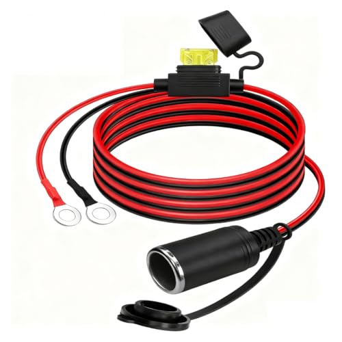 Presa accendisigari ad alte prestazioni, impermeabile grado marino 12 V/24 V, 14AWG, presa per accendini a corrente continua per barca, moto, auto, con cavo di collegamento da 1.2 m, 2,5 mm² 20 A