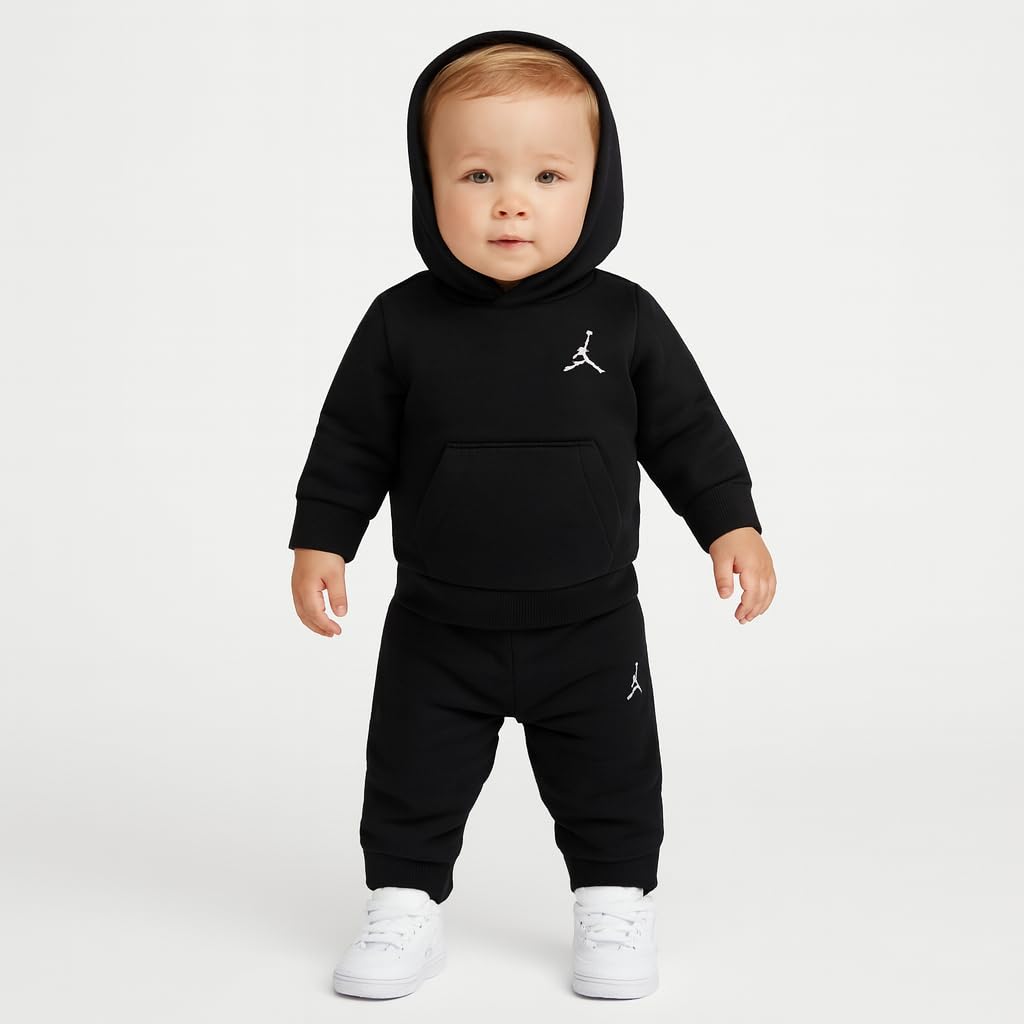 Jordan Kids Mj Brklyn Flc Po Track Suit, Black, 12 Months