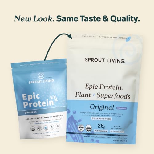Image of Plant Based Protein & Superfoods Powder, Original, Unflavored | Organic Protein Powder, Vegan, Non Dairy, Non-GMO, Gluten Free, Sugar Free, Perfect Keto Drink Mix (1 lb)