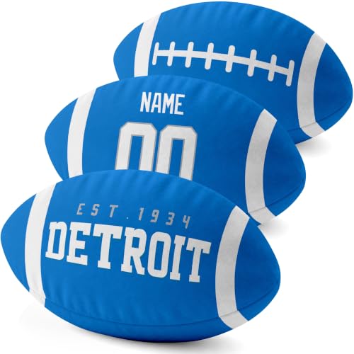 Image of ANTKING Detroit Throw Pillow 2 Packs Custom Name Number Gifts | Personalized Gift for Youth for Birthday Christmas