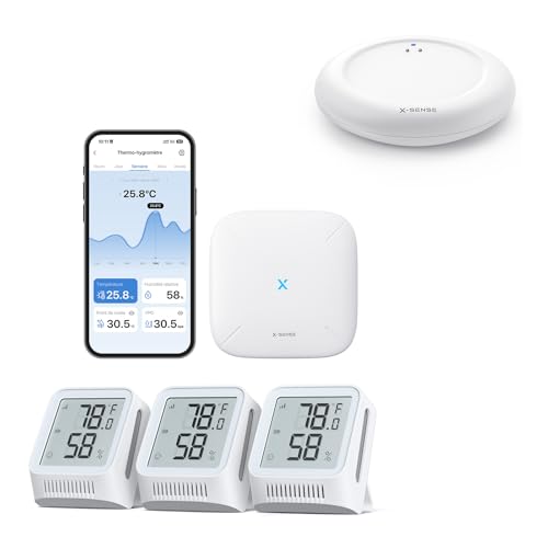 Thermomètre-Hygromètre Wi-Fi X-Sense avec Alerte Fuite d'Eau s