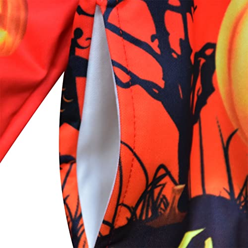 Toddler Boy Girl Halloween T-Shirt Kids Pumpkin Skeleton Stripe Patchwork Long Sleeve Tees Outfit4