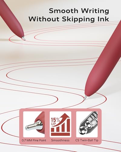 Image of STAGEEK GX3 Red Gel Pens, 6 Pcs Quick Dry Smooth Writing Pen with 3 Refills