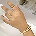 BYETOCE 18K Gold Plated Rings Bracelets for Women Trendy Bracelet with Ring Jewelry Set Oval Bangle Simple Cubic Zirconia Stones Bangle Cuff and Rings Jewelry Gift for Women Anniversary Mother's Day