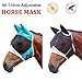 Fine Mesh Horse Equine Fly Mask with Ears UV Protection Soft for Horse(M Blue)