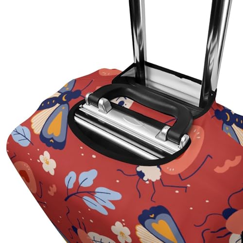 Luggage Cover for Suitcase, Morbuy Butterfly Print Business Suitcase Cover Protector Fit 19-32 Inch Luggage, Baggage Covers with Zipper for Travel (Red,S(19-21inch suitcase))4