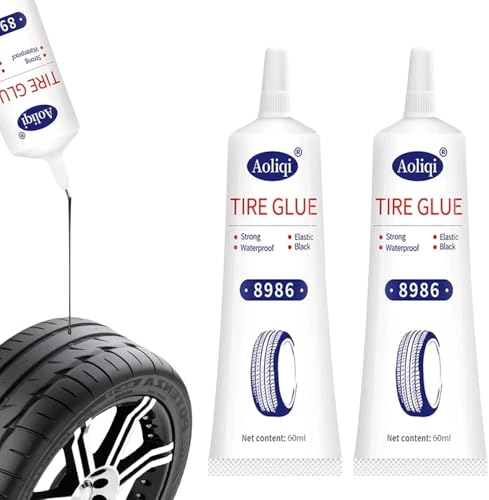 Tire Repair Glue,Reifenkleber,Reifendichtmittel Auto,Schnelle Reparatur Von Rissen,Löchern und Abblättern Verschiedener Reifengummis,Multifunktional,2 Stück,60ml