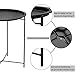 Finnhomy Folding Tray Side Table, Metal Side Table, Sofa End Table, Snack Round Table, Accent Coffee Table, Night Stands, Anti-Rust and Waterproof, Multi-use for Living Room/Bedroom/Balcony, Black