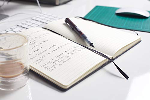 Silvine 391133 Executive Soft Feel Notebook Ruled With Marker Ribbon 160Pp 90Gsm A5 Black Ref 197Bk #TOP7