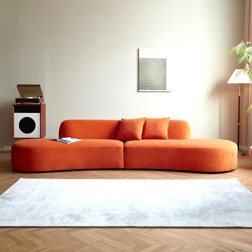 132 inch Curved Sectional Sofa with Pillows