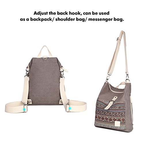 Arcenciel D1016-20-01 Women Backpack Canvas Rucksack Shoulder Bag thumb #2