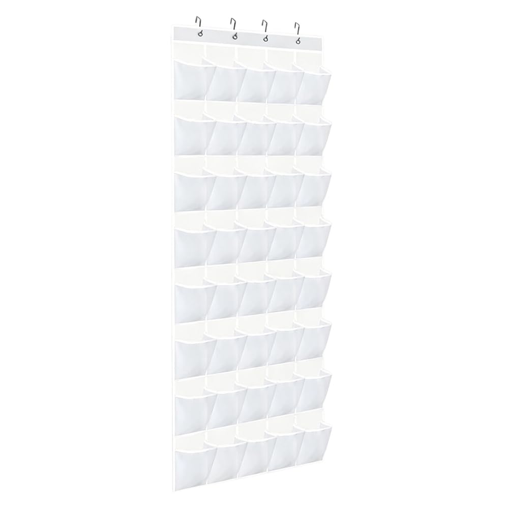 Aundhegrtt For Bedroom Closet Storage over the Door Shoe Organizer with 40 Large Clear Pockets over the Door Hanging Shoe Organizer