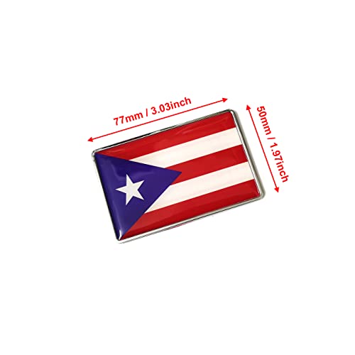 1 Pcs Metal 3D Puerto Rico Flag Emblem Sticker Badge Decal For Vehicle Auto Car Front Fenders Bumper Side Window Trunk Boot Tailgate 77X50Mm #TOP1