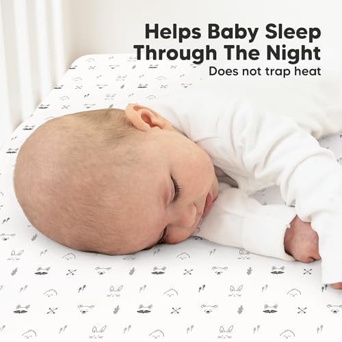 Image of KeaBabies 2-pk Organic Cotton Crib Sheets for Boys Girls 52x28 (Nordic) | Fitted Crib Mattress Sheet Neutral, Breathable Cover for Baby Bed Set, Toddler Mattress, Soft & Cute Prints