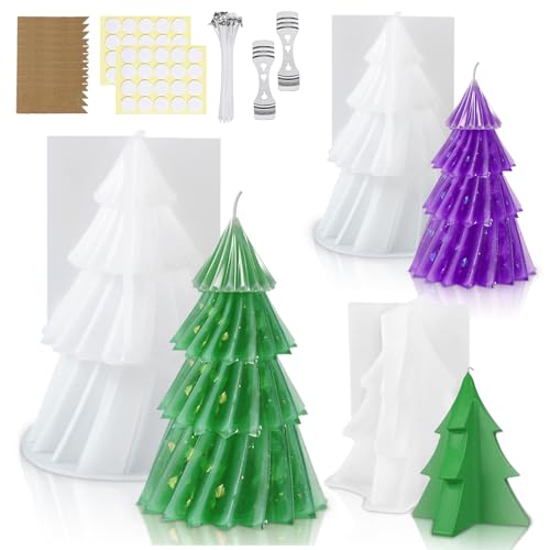 3 Stück Silikonformen Gießformen Tannenbaum, 3D Silikonform...