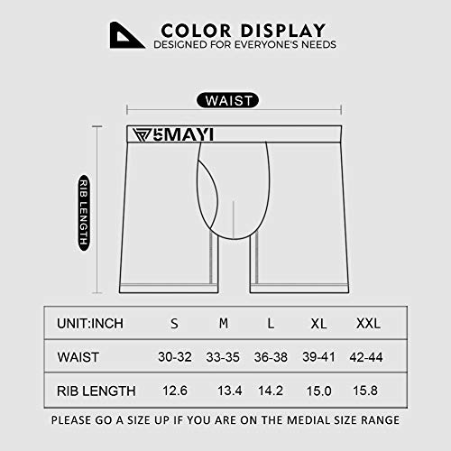 5Mayi Men's Underwear Boxer Briefs Cotton Black Mens Boxer Briefs Underwear Men Pack Wide Waistband M #TOP5