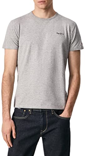 Vestibilità slim Pepe Jeans Original Basic 3 N, T-Shirt Uomo, Grigio (Grey Marl), L