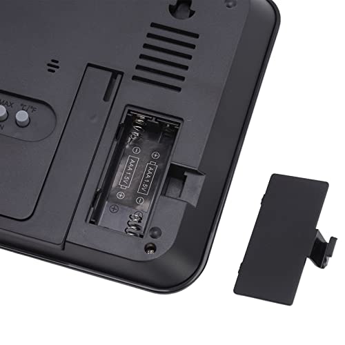 Relógio de parede digital operado por bateria, relógios de mesa com temperatura e umidade e alarme m