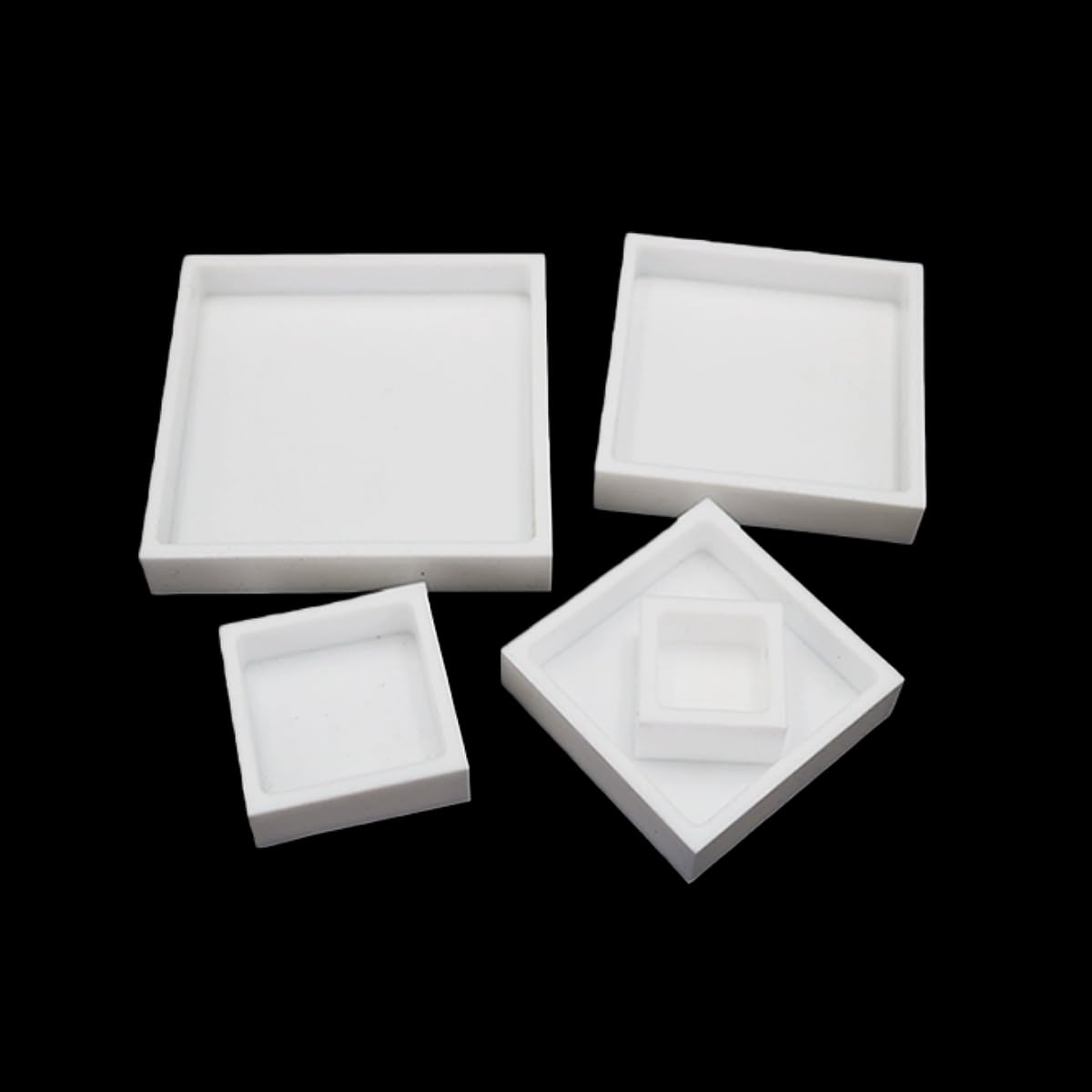 de evaporación cuadrado de PTFE - Placa de Petri de laboratorio de 22 mm de altura for concentración de muestras y aplicaciones de alta temperatura 1 pieza(OW/40mmxIW/30mm)