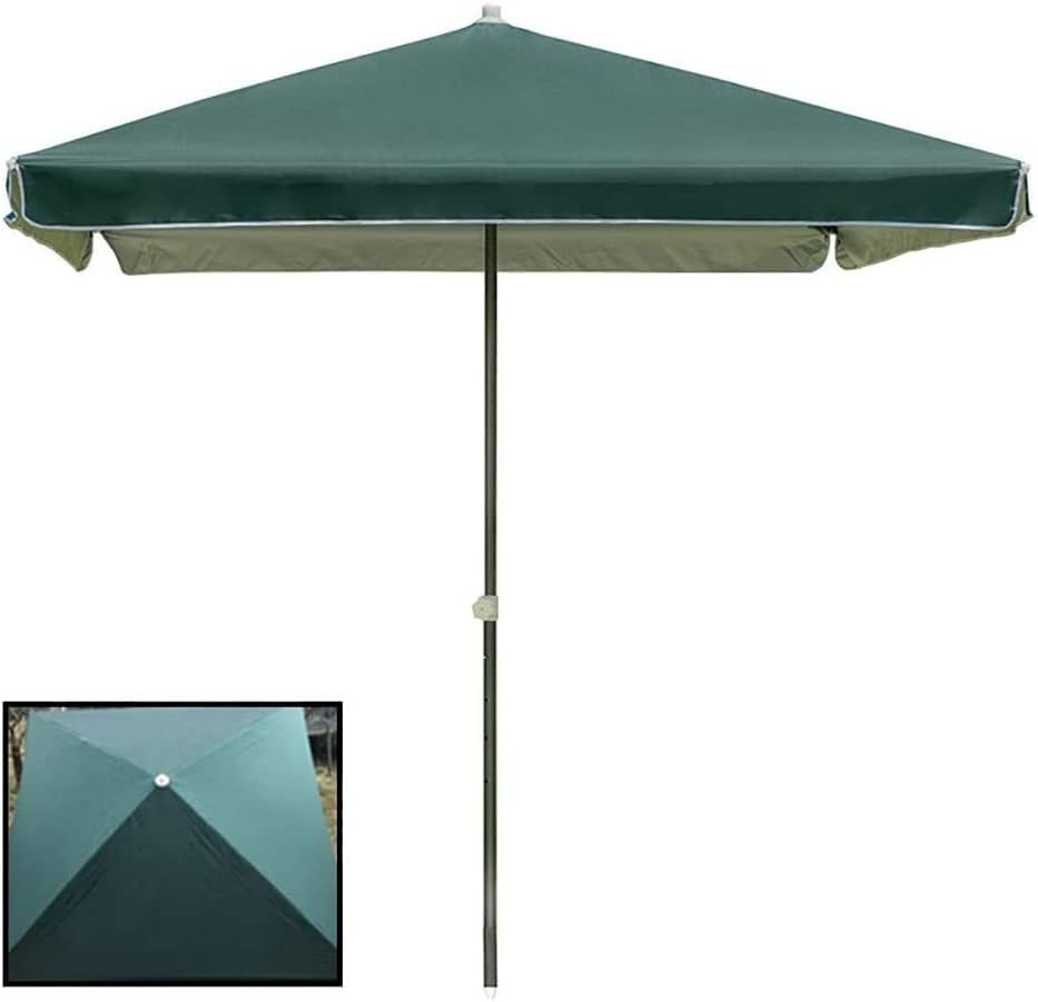 Parasol Umbrella Outdoor Patio Market Table Umbrella, Thick Koxford Cloth UV Treated Patio Umbrella With 8 Sturdy Ribs, Blue/Red/Green/Red Wine (Color : Red Wine) (Green)