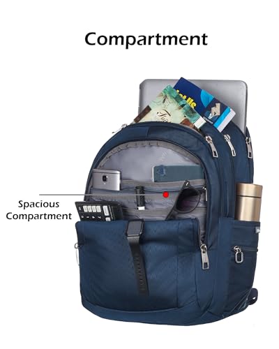 Image of Dhariwal Bags Exclusive for Railway Running Staff Backpack with RainCover 4 Compartments Stylish and Trendy Backpacks for Unisex Water Resistant and Lightweight Bags Easy to Carry LB-106 Blue 51L