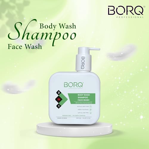 Image of BORQ 3In1 Body Wash, Shampoo & Face Wash 250ml - All-in-One Cleanser for Men & Women | Deep Cleansing & Refreshing | Suitable for All Skin & Hair Types