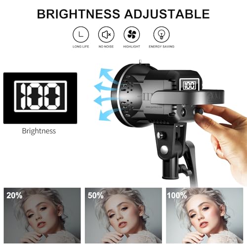 Image of GVM 80W Video Light, Studio Lights for Photography, Softbox Lighting Kit with Bowens Mount, CRI97+ 5600K Colour Temperature , 22in Softbox, Tripod Stand, YouTube, Video, Wedding