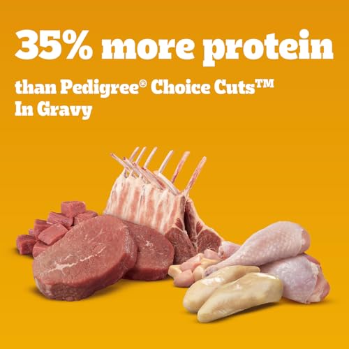 Pedigree High Protein Wet Dog Food, Adult Soft Canned Dog Food Variety Pack, 13.2 oz Cans, 12 Count