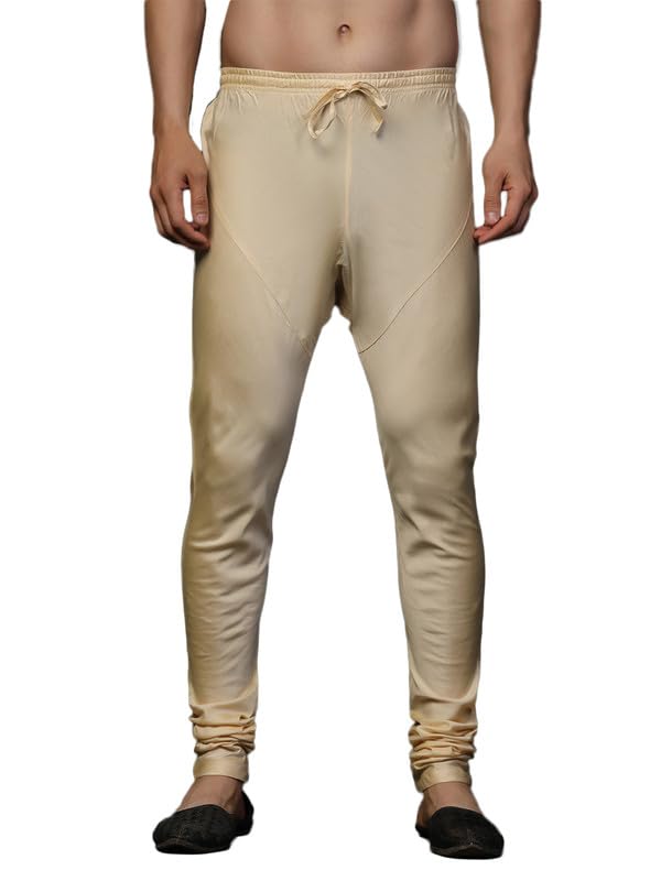kisah Men's Slim Fit Mid Rise Churidar, Solid Cotton Blend-picture-23