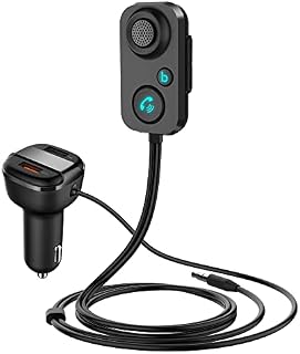 Car Bluetooth Receiver, 2.4A QC3.0 Bluetooth 5.1 AUX Adapter with Hand Free Calling Portable Music Receiver Radio for GPS Devices, SD Card, USB Disk