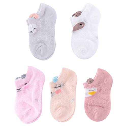 KesYOO 10 pares de meias antiderrapantes para bebês recém-nascidos, crianças pequenas, Cores sortida