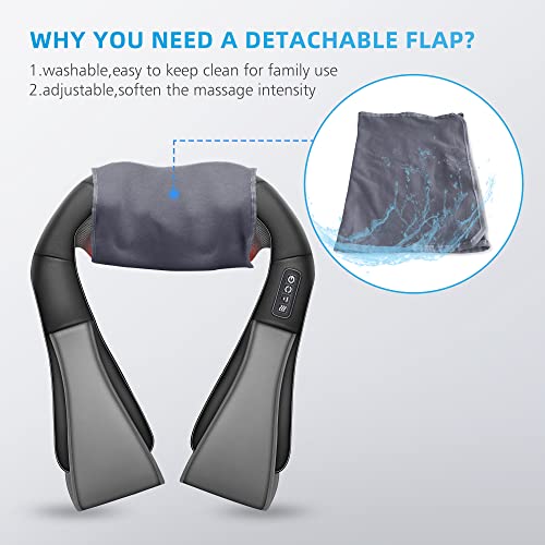 Shiatsu Neck Massager With Heat, 8 Massage Nodes Neck Massager For Pain Relief Deep Tissue, 4D Deep Kneading Electric Neck And Shoulder Massager, Gift For Mom, Dad, Men, Women, Office, Home Use #TOP5