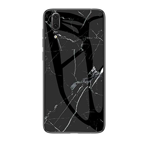 MadBee Cover per Huawei P20 Pro [con Pellicola Proteggi Schermo],Custodia Protettiva in Vetro Temperato 9H [Motivo in Marmo] + Cornice Paraurti in Silicone Morbido Cover Case (Bianco