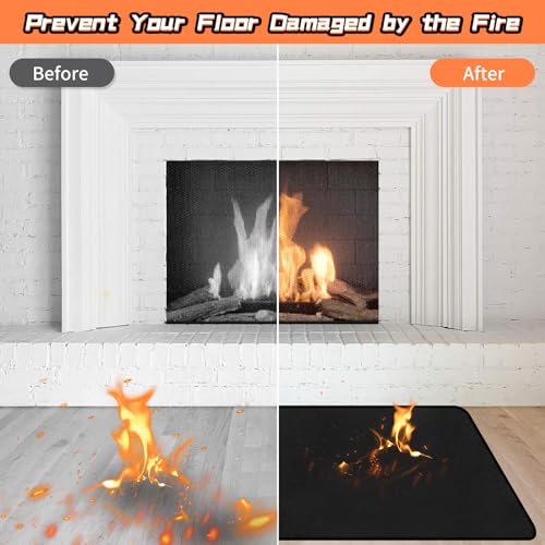 Hearth Rugs Fireproof, Fireplace Rug, Fireplace Mat, Fireplace Rugs Fire Resistant, 54" x30”, Heated Floor Mat for Outdoor BBQ Grills, Fire Pits, Smokers, Woodstoves by Protalwell - Image 4