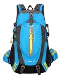 Mochila 40L Impermeável para Trilha Longa Viagem Camping Nylon com Suporte Lombar (Azul)