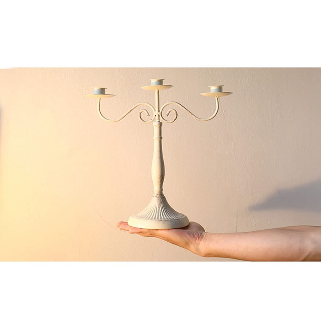 Candelabro de Hierro Forjado de Tres Cabezas Estilo Retro, candelabro con Velas para decoración de cenas, Accesorios para el hogar, decoración de Mesa de Boda, candelabros