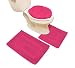 3 Pieces Hot Pink Microfiber bathroom rugs/contour mat Set with Lid Cover
