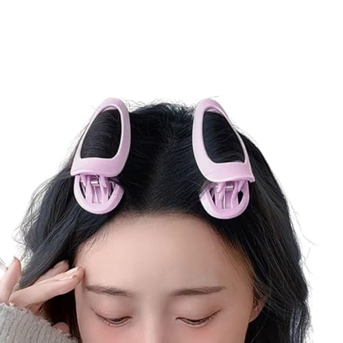 u-shape hair volumizing clip, fluffy root lift bangs curler, self grip volume diy wave styling tool, purple pack of 4