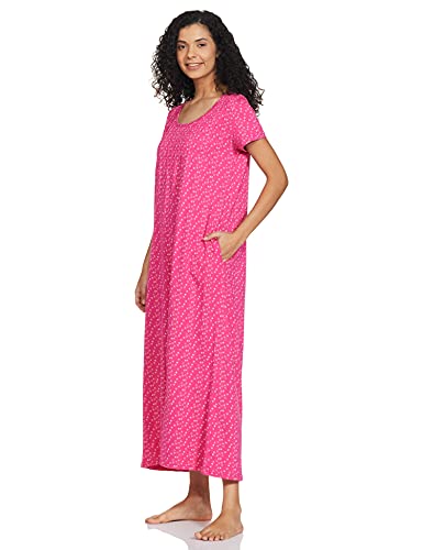Image of Amazon Brand - Symbol Women Cotton Ankle Length Regular Fit Nighty | Night Dress (Available in Plus Sizes)