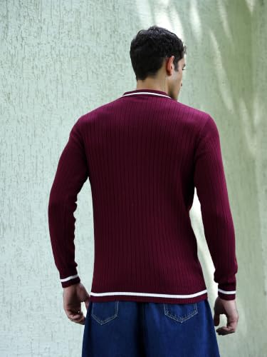 Image of Kvetoo Full Sleeve Winter Wear Woolen Collar Polo Sweater for Men