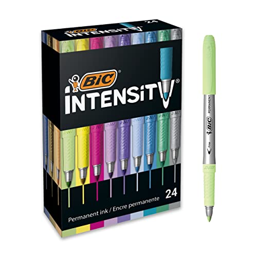 Qualità garantita BIC Bic Intensity, Pennarelli Colorati Indelebili, Set Cancelleria Casa E Scuola, 24 Unità, ‎Intenso/Pastello/Metallizzato, (la confezione può variare)