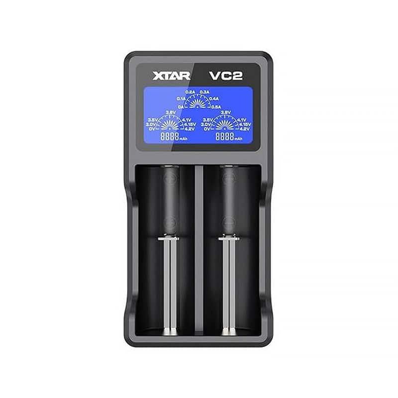 Xtar VC2 CCCV Chargeur de piles 2 entrées avec port USB et écran couleur