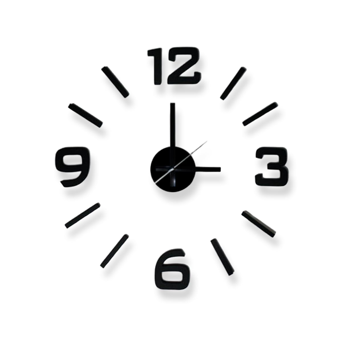 Reloj de Pared Grande sin Marco - Reloj Decorativo con Piezas Autoadhesivas - Goma EVA - Movimiento Silencioso - Estilo Moderno - Ideal para Hogar u Oficina - Diámetro Recomendable 60 cm - Aktual
