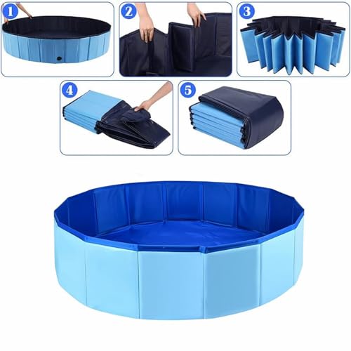 Piscine pliable pour chien et chat bleue 50x50x10 cm