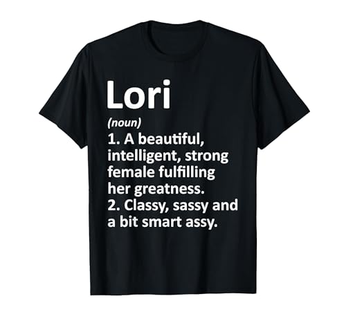 Lori Definition Personalized Name Funny T-Shirt, Men, Black, Small