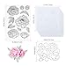 GLOBLELAND Peony Cut Dies & Clear Stamp & Painting Stencils Flowers Embossing Template Silicone Stamp Hollow Painting Stencil Set for Scrapbooking Card Making DIY Decoration