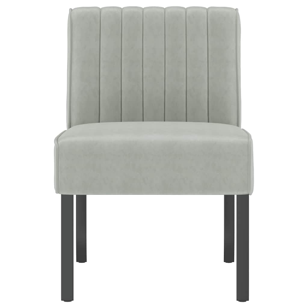 vidaXL Silla Tapizada, Butaca de Respaldo Alto, Sillón Sofá Auxiliar de Descanso, Silla Decorativa para Salón Dormitorio, Terciopelo Gris Claro