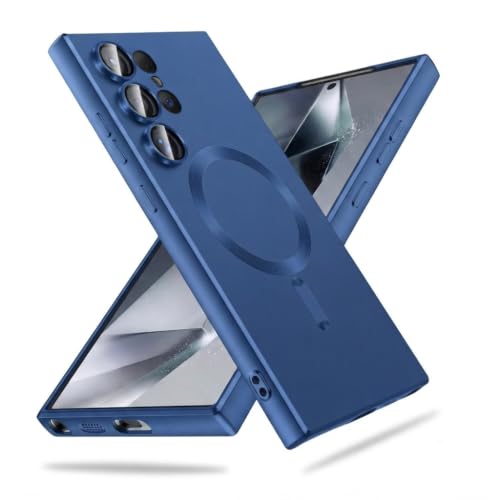 Image of DIZORO Samsung S24 Ultra Case, Compatible with Mag Safe Back Cover, Matte Luxury Metallic Luster Flexible TPU Wireless Charging Shockproof Case with Camera Protector (Metallic Silver)