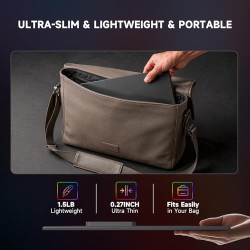Image of AOC Portable Monitor 15.6'' FHD 1080P IPS 125% sRGB, USB-C HDMI Travel Monitor for Laptop, Ultra Slim External Second Screen for Work, Gaming, Mac, PS5, Xbox, Switch with Speakers & HDR, Black